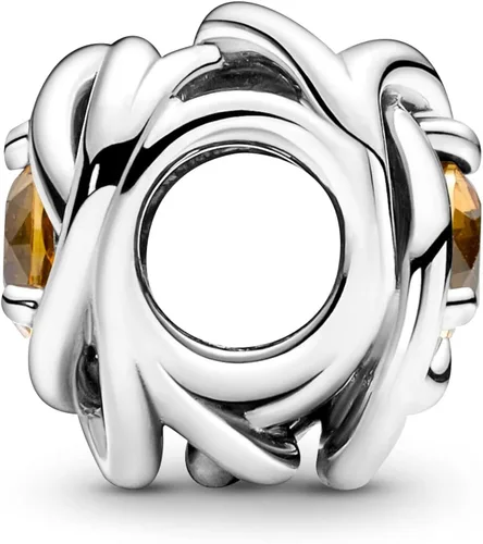 Miniatura 3 de PANDORA Dije de plata de ley con llanto de color miel Plata esterlina cristal