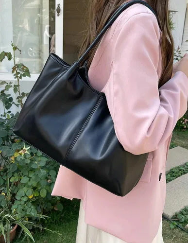 Miniatura 2 de Bolso de mano para mujer, bolso de hombro, bolso de mano de poliuretano suave, bolso de hombro grande a la moda, bolso de mano con asa superior