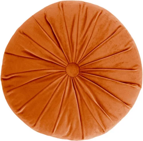 Miniatura 9 de MOJUN Almohada redonda de terciopelo de color liso, almohada de piso de calabaza, decoración del hogar, cojín redondo plisado para sofá, silla, cama