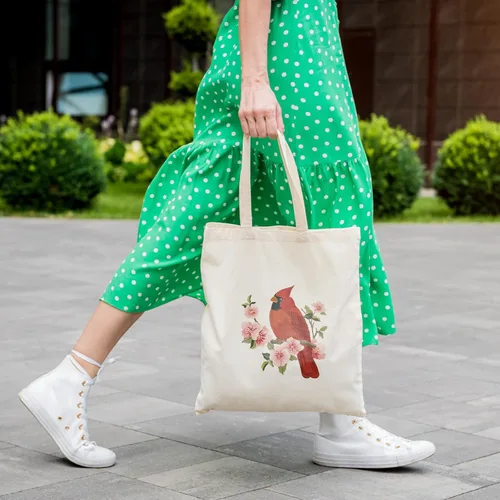 Miniatura 2 de Bolsa de lona Louise Maelys para mujer, linda estética cardenal, de algodón, para compras, regalo para mujeres, bolsas de comestibles reutilizables