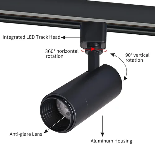 Miniatura 5 de Cabezales de iluminación LED de 5 colores para pista 12W regulables, grado de haz ajustable 15°/24°/36°/45°/60°, 2700K/3000K/3500K/4000K/5000K