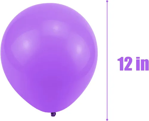 Miniatura 2 de Globos morados, globos de látex de 12 pulgadas, decoración de cumpleaños, boda, graduación, baby shower, fiesta, 100 unidades (morado)