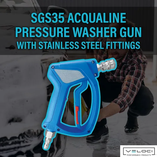 Miniatura 2 de MTM Hydro Acqualine SGS35 Pistola de Lavadora a Presión con Conexiones Rápidas de Acero Inoxidable y Giratorio Activo, Alta Presión 4000 PSI Grado