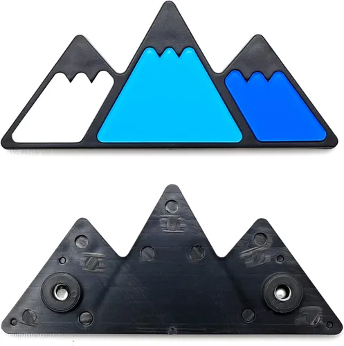 Miniatura 7 de iJDMTOY Emblema de rejilla de estilo retro de 3 colores en forma de montaña compatible con Toyota Tacoma Tundra 4Runner FJ Cruiser RAV4 Hilux, etc.