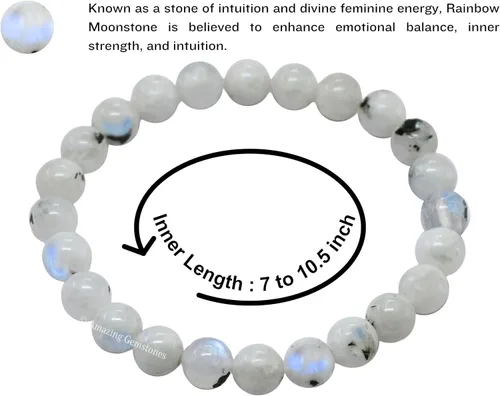 Miniatura 183 de Amazing Gemstone Crystal Bracelet for Women Men's Gifts - Protection Healing Crystal Bracelet - 8mm Gemstone Beaded Stretchable Bracelet Pulseras