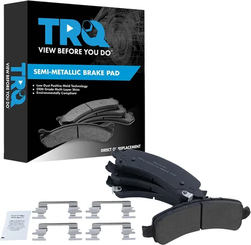 Miniatura 190 de TRQ Pastillas de freno delanteras semi metálicas compatibles con Ford Expedition 2018-2021 F-150 2018-2020 Lincoln Navigator 2018-2022