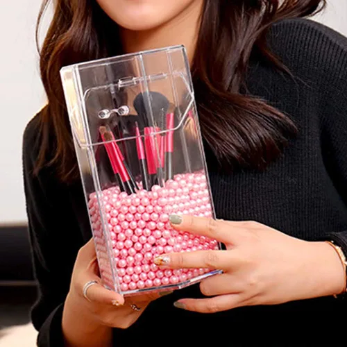 Miniatura 4 de Cuentas de maquillaje para pinceles, perlas de imitación artísticas, 1500 cuentas redondas de perlas rosas para sujetar brochas de maquillaje, lápiz