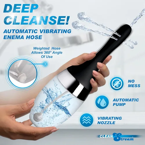 Miniatura 2 de Cleanstream Bombilla de enema de pulverización con vibración automática con boquilla de silicona de primera calidad para hombres, mujeres y parejas