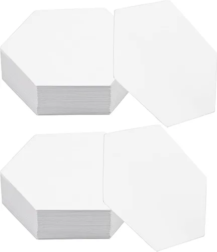 Miniatura 8 de 100 Formas Hexagonales de Papel para Piezas, Plantillas de Papel para Piezas, Plantillas de Acolchado para Uso en Proyectos de Acolchado, Costura