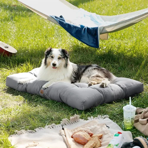 Miniatura 8 de Bedsure Camas para Perros de Tamaño Grande - Colchón de Cama para Mascotas Lavable con Tela Oxford, Cojín de Almohada para Mascotas para Jaula, Gris
