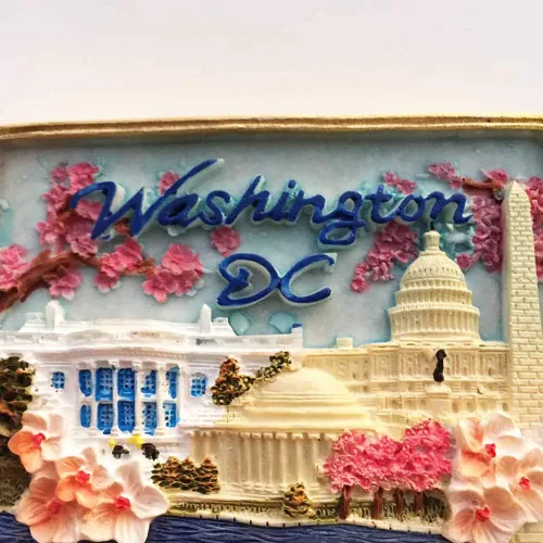 Miniatura 5 de Washington DC USA - Imán de nevera 3D hecho a mano, resina magnética, decoración del hogar, cocina, colección de imanes para nevera de Washington