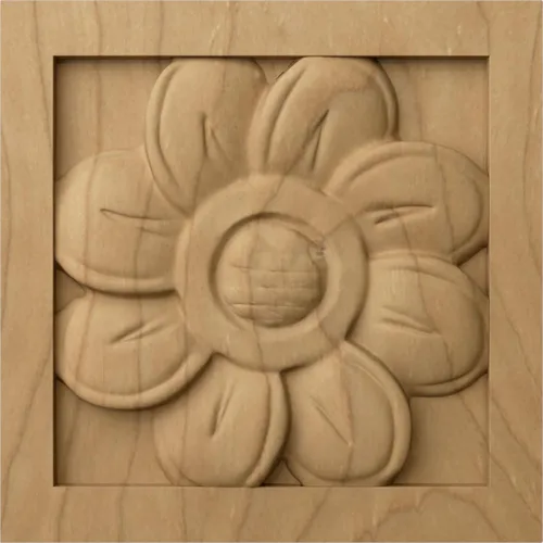 Miniatura 8 de Ekena Millwork ROS03X03X00SFCH Roseta cuadrada pequeña de girasol, 3 pulgadas de ancho x 3 pulgadas de alto x 5/8 pulgadas de largo, cereza