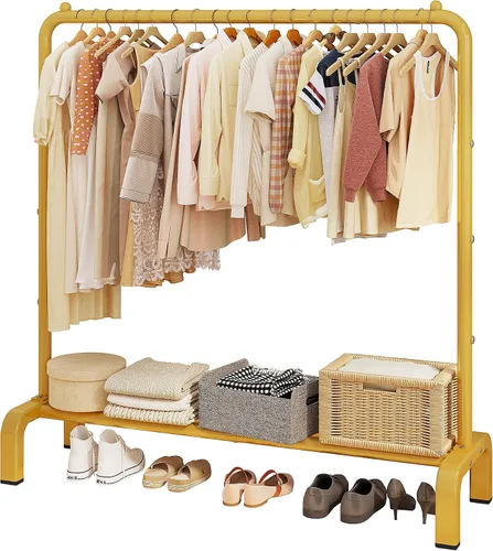 Miniatura 8 de JIUYOTREE Perchero de ropa estándar con estantes de almacenamiento, organizador de ropa para colgar ropa, abrigo, chaqueta, camisa, suéter, jeans