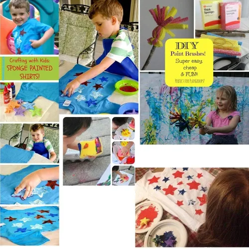 Miniatura 5 de Juego de 100 pinceles para niños sin derrames, con tapas de colores y bata de arte, juego de 100 pinceles para niños, pinceles de pintura para niños