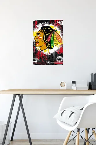 Miniatura 6 de Trends International NHL Chicago Blackhawks - Póster de pared con el logotipo Maximalist 23, 14.72 x 22.37 pulgadas, paquete de póster y alfiler