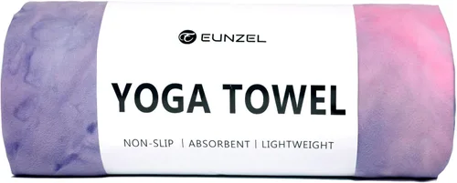 Miniatura 14 de Eunzel Toalla de yoga caliente antideslizante para esterilla de yoga, toalla de microfibra absorbente del sudor para yoga caliente, pilates y Morado