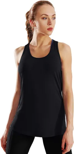 Miniatura 4 de Neleus camiseta sin mangas para mujer con espalda cruzada para yoga.