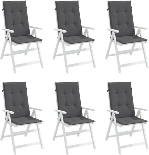 Miniatura 12 de Cojines para silla de jardín con respaldo alto, 2 piezas, color antracita, 47.2 x 19.7 x 1.2 pulgadas, cojines de tela para sillas de comedor