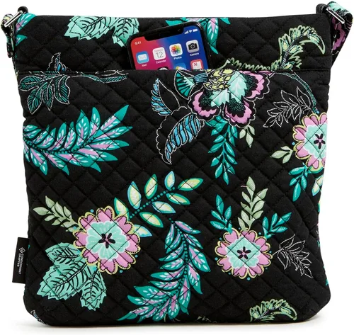 Miniatura 2 de Vera Bradley - Bolsa cruzada para mujer, de algodón característico de la marca, con triple cremallera, hipster