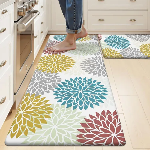 Miniatura 35 de HEBE Tapete de cocina acolchado, antifatiga, de 20 x 71 pulgadas, antideslizante, impermeable, ergonómico, cómodo para oficina, fregadero