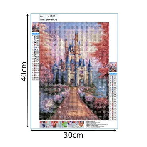 Miniatura 2 de Kit de pintura de arte de diamante 5D para bricolaje, diseño de punto de cruz de dibujos animados, pintura de diamante, lienzo con diamantes