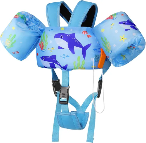 Miniatura 27 de Moko Banda de natación para niños de 20-30-50 libras, bonito chaleco de natación de dibujos animados para niños pequeños, flotadores de piscina