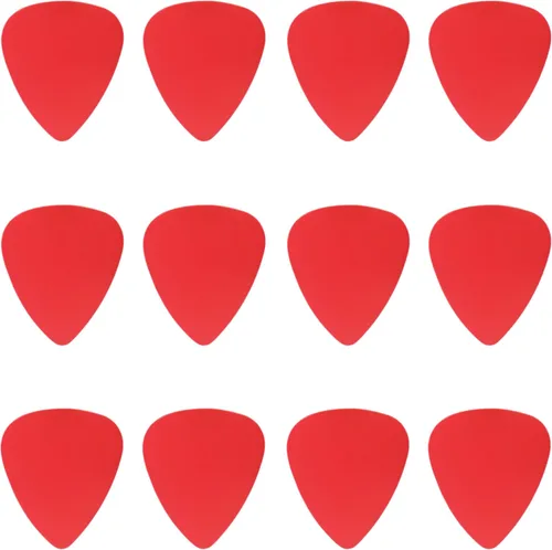 Miniatura 10 de Púas de plástico ABS para guitarra o bajo, calibre medio de 0.028 in, forma 351, paquete de 50 Rojo
