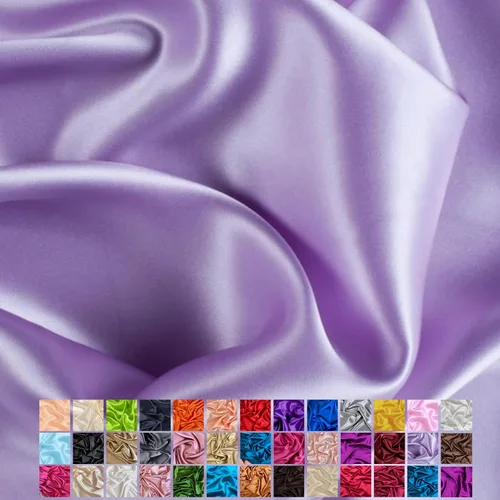 Miniatura 25 de Yard - Tela de satén sedosa elástica de alta calidad - Tela para vestidos y faldas - Suave como la seda, brillo metálico, ideal para bodas y diseño
