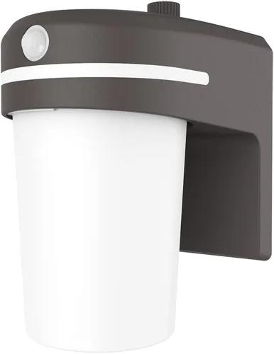 HALO FE - Luz LED integrada equivalente a 60 W, sensor de movimiento, de bronce, luz de área del atardecer al amanecer, 3500K