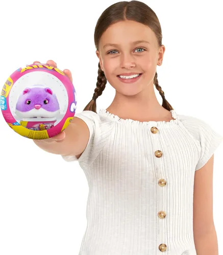Miniatura 5 de Pets Alive Hamstermania (azul) por ZURU Hamster, mascota electrónica, más de 20 sonidos interactivos, juguete de pelota de hámster para niñas y niños