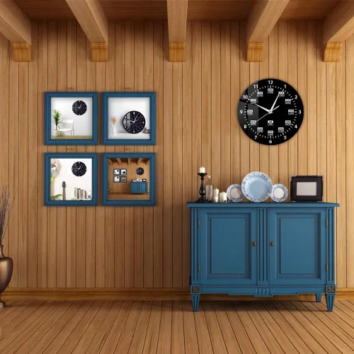 Miniatura 5 de Reloj de pared de 15 pulgadas, estilo militar, 24 horas, reloj de pared retro silencioso de cuarzo sin tictac, funciona con pilas, reloj de pared