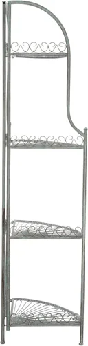 Miniatura 7 de SAFAVIEH Outdoor Collection Abarrane - Estantería esquinera de hierro forjado de 4 niveles, estilo victoriano, color verde oscuro antiguo