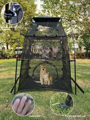 Miniatura 2 de Carcasas de campaña portátiles para mascotas y gatos para patio exterior