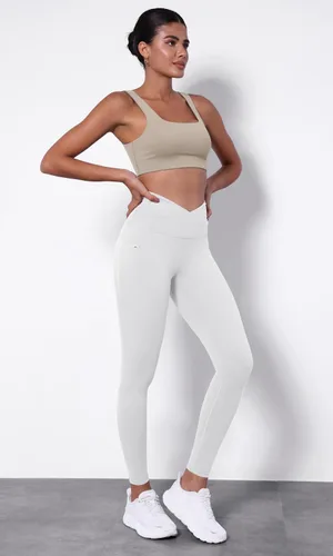 Miniatura 4 de ODODOS Leggings de yoga con cintura cruzada para mujer, con bolsillos, de 2528 pulgadas, para yoga y entrenamiento