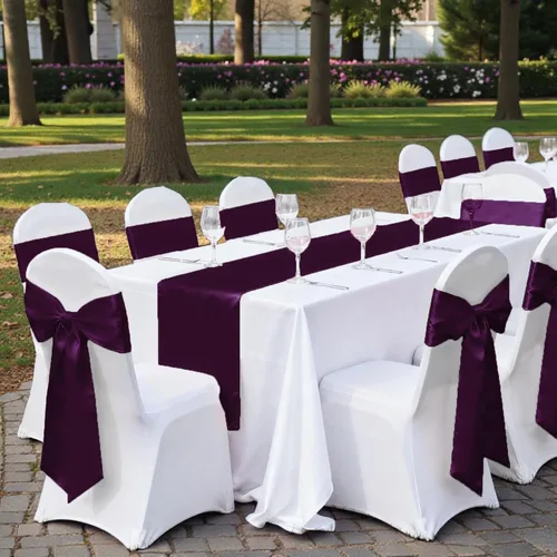 Miniatura 87 de mds - Lote de 10 lazos de satén para sillas de boda y eventos, para decoración de fiestas, 30 colores, Satin, 10 Verde oliva