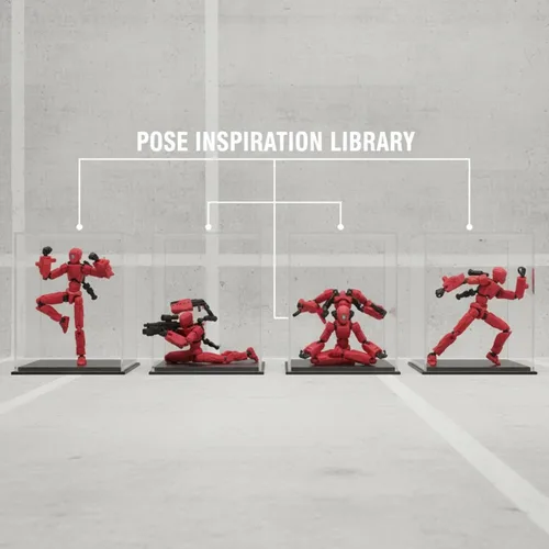Miniatura 2 de Figura de acción T13 con cañón láser, robot Titan 13 rojo impreso en 3D articulado articulado articulado coleccionable, montaje coleccionable