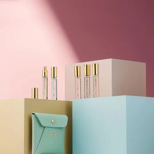 Miniatura 8 de LOVERY Regalos para el Día de la Madre de hija e hijo, juego de 5 perfumes para mujeres y hombres con bolsa de cuero, mini perfume de 0.3 fl oz