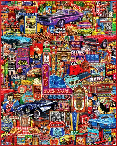 Miniatura 3 de Rompecabezas de Montaña Blanca Escuela Vieja Puzzle 1000 Piezas Rompecabezas Vintage para Adultos y Familias