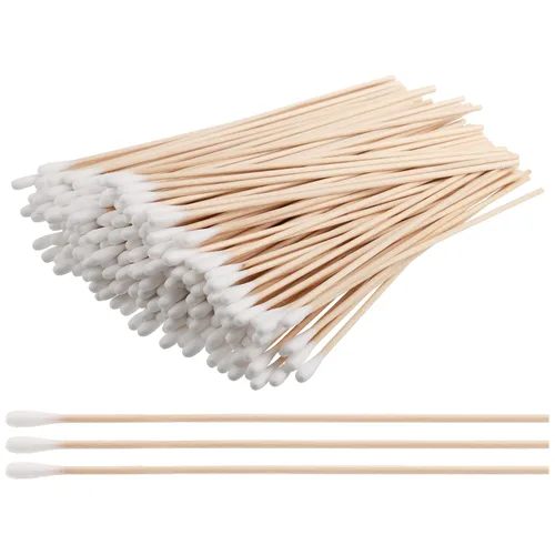 Miniatura 2 de Foraineam 2000 hisopos de algodón de 6 pulgadas de largo con asas de madera, aplicador con punta de algodón para limpieza, barras de algodón