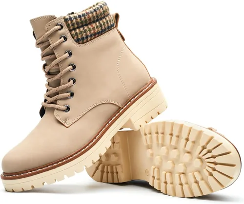 Miniatura 3 de DeYashopin Botas de senderismo antideslizantes para mujer, botas casuales para exteriores