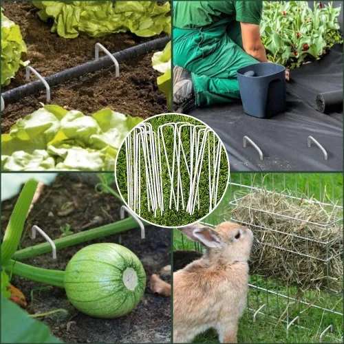 Miniatura 5 de Petgrow Estacas de Jardín de 6 Pulgadas Grapas de Paisaje Galvanizadas, Grapas de Césped Tipo U para Césped Artificial, Estacas Clavijas de Césped a