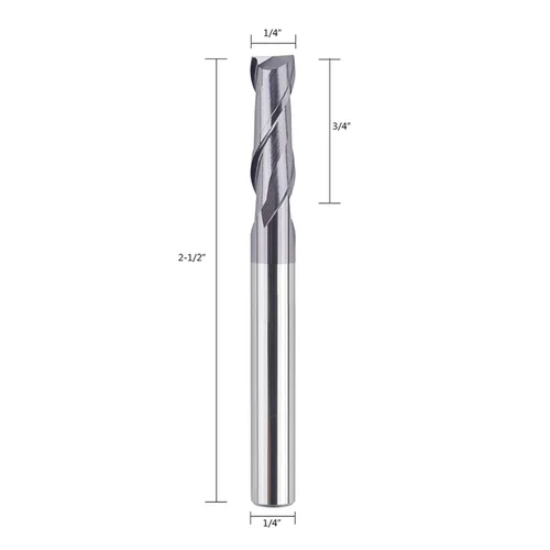 Miniatura 2 de SpeTool Juego de molinos de punta cuadrada de 2 flautas, 5 unidades, fresadora de carburo de carburo, fresadora CNC con recubrimiento Tiain, vástago