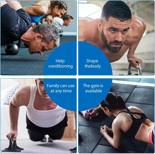 Miniatura 6 de 2pcs barras de flexiones en forma de H soportes de flexión de acero muscular equipo de fitness para el hogar brazo entrenamiento de fuerza