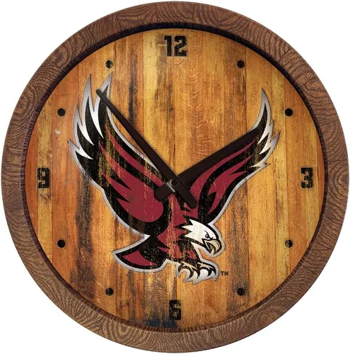 Miniatura 16 de The Fan-Brand NCAA Oklahoma Sooners: Reloj de pared con parte superior de barril de imitación para decoración de bar, decoración de fiesta