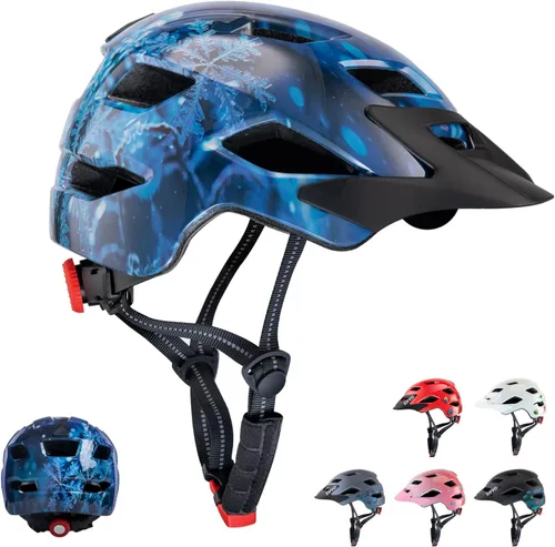 Miniatura 17 de SIFVO - Casco de bicicleta para niños y niñas, casco de bicicleta con visera genial para niños de 5 a 14 años, casco de bicicleta para niños, casco