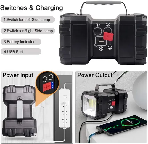 Miniatura 9 de AlpsWolf Bundle-2 artículos: linterna y linterna, banco de energía 4800mAh, 24h en espera, 4+4 modos, impermeable