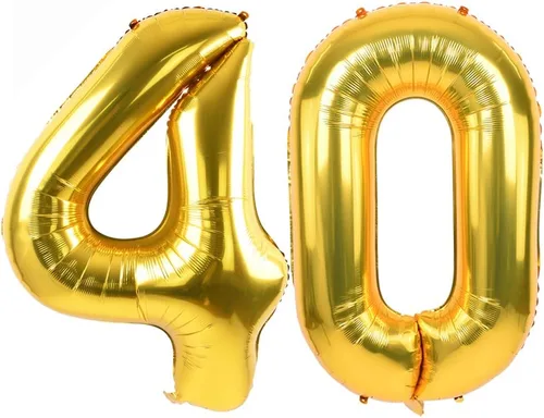 Miniatura 14 de TONIFUL Globos dorados de 40 pulgadas con números grandes del 0 al 9, globos digitales de helio del número 5, globos de aluminio de Mylar con Nmuber