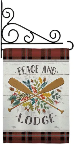 Miniatura 7 de Peace And Lodge - Juego de banderas de jardín para colgar en la pared, para exteriores, rústico, cabaña, alce, vida silvestre, aventura, bosque