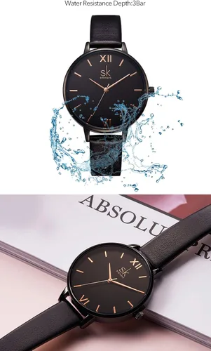Miniatura 5 de SHENGKE Reloj de pulsera para mujer, correa de cuero, relojes de cuarzo de lujo, para niñas, mujer, Relogio Feminino