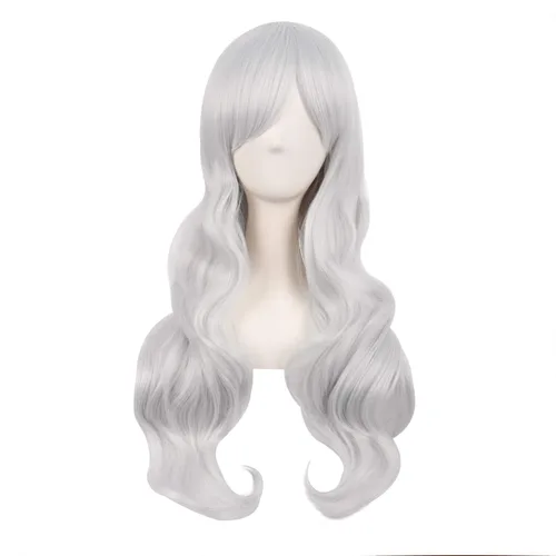 Miniatura 7 de MapofBeauty - Encantadora peluca larga y rizada para mujer, 28 pulgadas (70 cm), negro